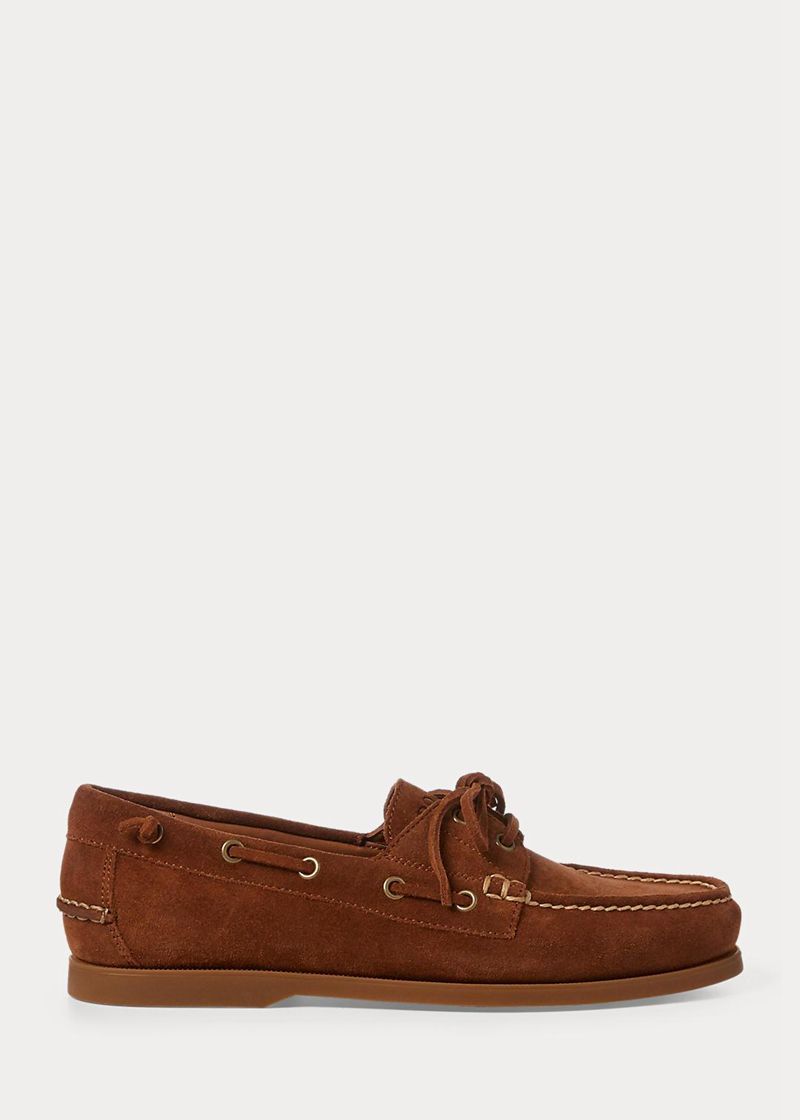 ポロ ラルフ ローレン スリップオン メンズ ブラウン Merton Suede Boat Shoe SIRYQ7321